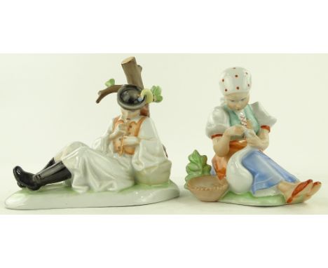 Pair of Zsolnay porcelain figurines.
