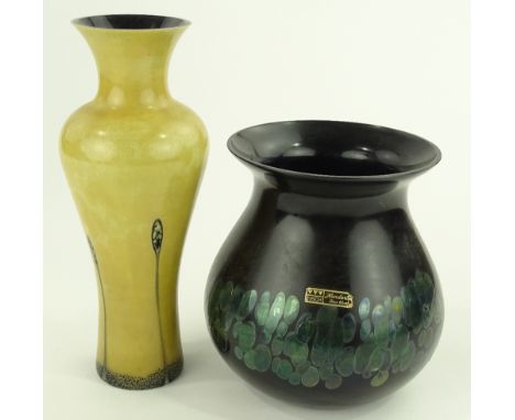 A Caithness Studio coloured glass shouldered vase, height 25cm and an Eisch Studio glass vase, height 17cm, (2).