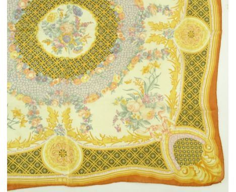 Etro Milan Italian silk chiffon scarf, floral design, width 88cm.