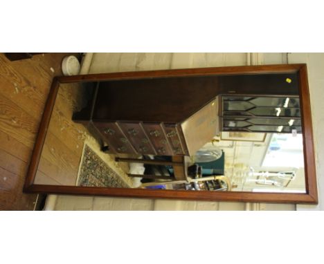 A walnut framed full length mirror, 153cm x 77cm