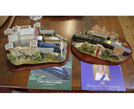 A Lilliput Lane model 'The Mallard' at York Station, limited edition 529/1500; and 'The Royal Train at Sandringham' limited e
