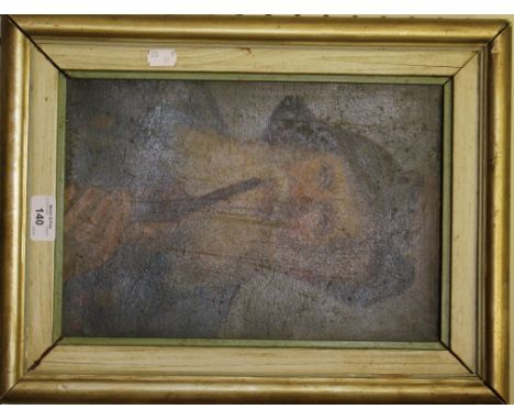A.D. Portrait of bearded gentleman smoking a pipe Oil on board Initialled and dated 1946, 32cm x 22cm
