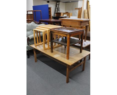 A nest of three Gelstg Danish tables, a coffee table and a lamp table 