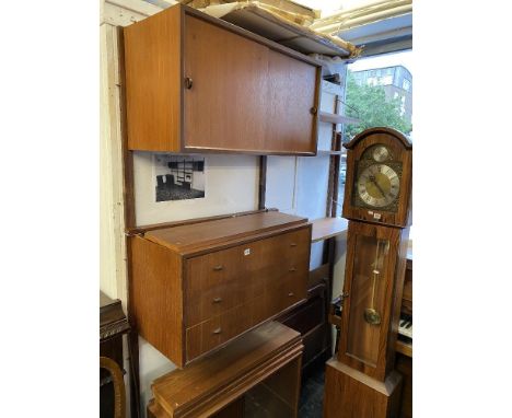 A Danish mid-century wall shelf unit