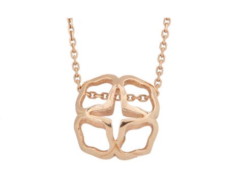 CHOPARD OPENWORK PENDANT numbered 799204, 3292854, in eighteen carat rose gold, to an adjustable Chopard chain