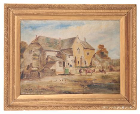 NATHANIEL K. GIBBS (b.1948) A farmhouse landscape oil on canvas, signed lower right, 47cm high x 63cm wide