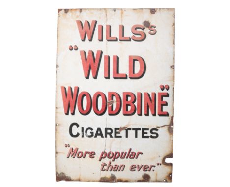 A 'WILL'S "WILD WOODBINE" CIGARETTES' ENAMEL ADVERTISING SIGN 20th century, 92cm high x 61cm wide