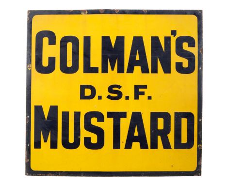 A 'COLMAN'S MUSTARD' ENAMEL ADVERTISING SIGN 20th century, 91cm high x 97cm wide