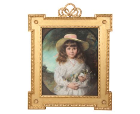 JOHN ERNEST BREUN (1862-1921), Portrait of a young girl pastel, signed and dated upper right, in gilt moulded Oxford style fr