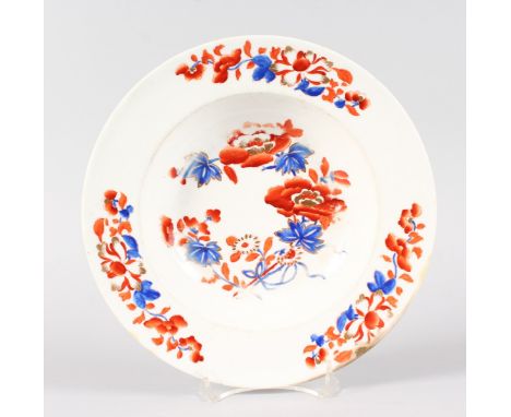 A CHAMBERLAINS WORCESTER JADE PATTERN SOUP PLATE.