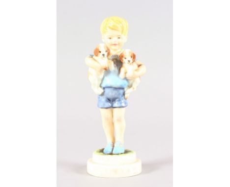 DAYS OF THE WEEK SERIES.  ROYAL WORCESTER "MONDAY'S CHILD", designed by Fredo Doughty, No. 3519.  1975.  7.25ins high.