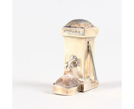 A WATER PUMP PIN CUSHION. Chester 1908.  5cms high.