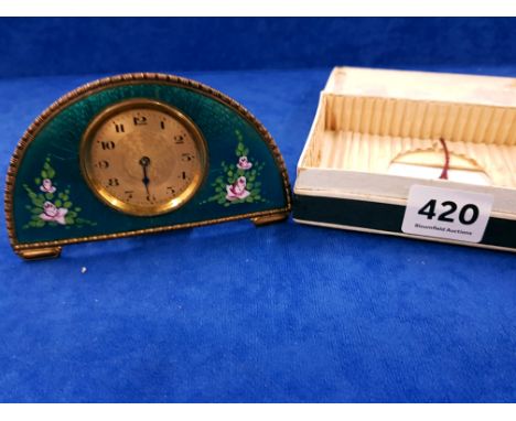 RETRO ENAMEL DRESSING TABLE CLOCK