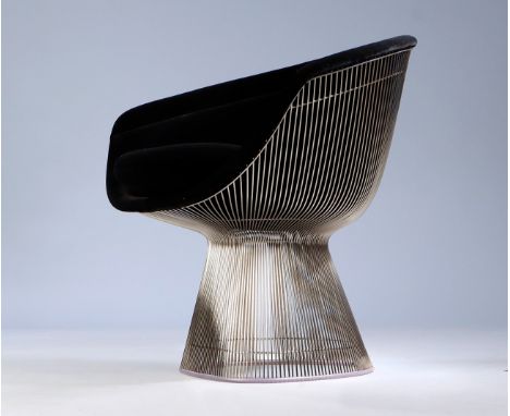 WARREN PLATNER (Baltimore, 1919 - Connecticut, 2006) for KNOLL.Lounge Chair model 1725A, design 1966.Nickel-plated steel fram