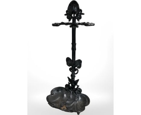 A cast iron stick stand, height 59 cm.