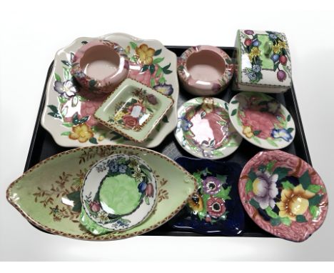 Group of Maling lustre ceramics including gondola dishes, etc 