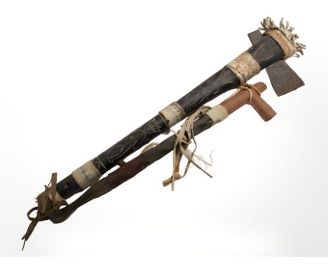 A North American Indian style tomahawk and further pipe, longest 58 cm.