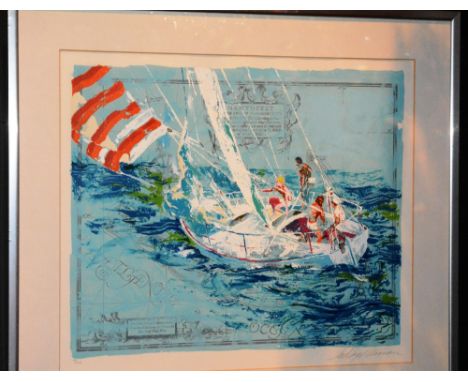 Le Roy Neiman
'Nantucket Sailing'
Limited edition print, signed in pencil 98/300, including certificate, 56 x 66cm 