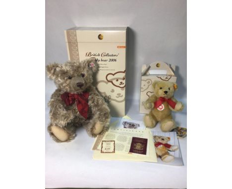 A Steiff collector's bear no. 662218, 'Old Brown Bear', caramel mohair, limited edition no. 1337/3000, with burgundy silk bow