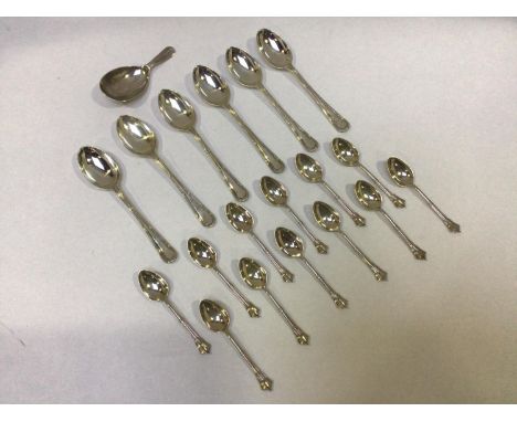 A set of twelve silver coffee spoons by Harrison Brothers &amp; Howson (George Howson) and a set of six silver teaspoons, tog