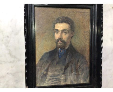John Dawson Watson (1832-1892) Half-length portrait study of a man, signed, watercolour, signed and dated 'January 2. 186'' T