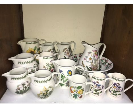 SECTION 9.  Portmeirion 'Botanic Garden' pattern large jug and basin set together with eleven various jugs (13) 