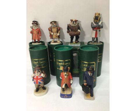Seven various Robert Harrop Doggie People / Country Companions figures including limited edition Welsh Corgi 'Royal Groom' DP