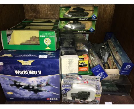 SECTION 47. A collection of assorted die-cast model military vehicles including examples by Corgi, Solido and Minic Ships by 