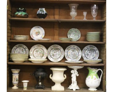 A large collection of China and Delph, including Minton, Spode, Cantonese, comprising of bowls, plates, and jugs, as a lot, w