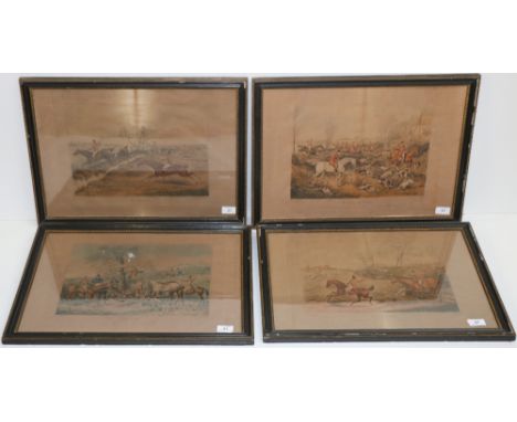 After Henry Alken"Hunting Prints," a matching set of 4 coloured prints, in original hogarth frames. (4)