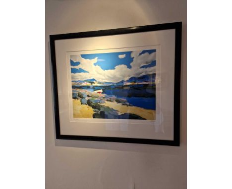 Donald Hamilton Fraser. (British, B. 1929-2009) Artist Proof Screen-print Beachscape Skerray By Contemporary Printmaker Donal