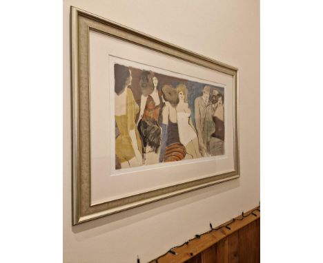 DAVID SCHNEUER (Israeli , 1905 - 1988) Limited Edition Coloured Serigraph Silk Screen Print The Group Parisian Cafe Scene Lim