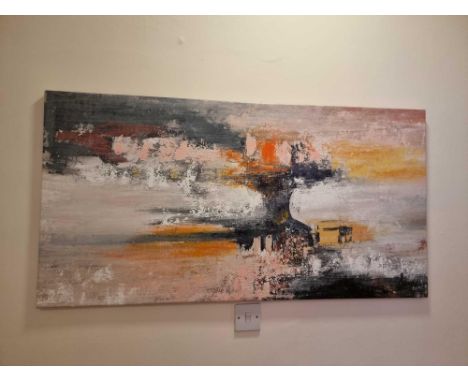 Pooja Shah Acrylic On Canvas Abstract Acrylic Painting With Texture From The Etching In Of Marks In The Under Layers On Galle