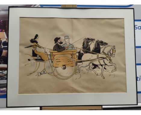 SEM aka Goursat, Georges (1863 1934) Lithograph caricatures from Album n.13 - Plate n. 4 Liane De Lancy, M.Normand, Un Cocher