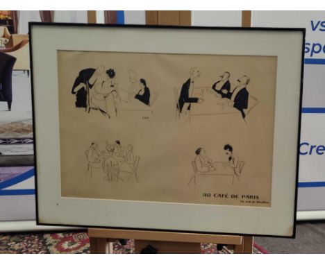 SEM aka Goursat, Georges (1863 1934) Lithograph from Album n.12 - Plate n. At the CafÃ© de Paris. A New Yearâ€™s Eve  â€œAu C