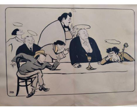 SEM aka Goursat, Georges (1863 1934) Lithograph caricatures from Album n.13 - Plate n. 12 Francis De Croisset, Emile Bergerat