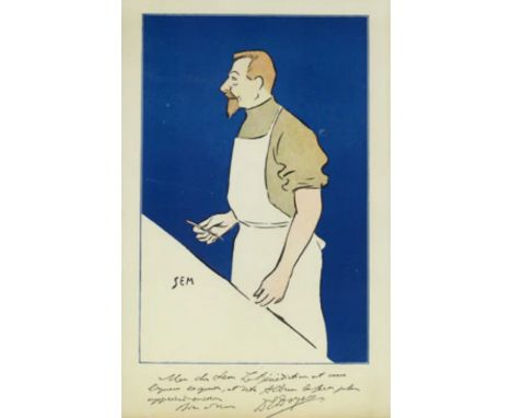EugÃ¨ne-Louis Doyen Original Pochoir (Hand coloured) lithograph from "Celebrites Contemporaines et la Benedictine", by 'Sem' 