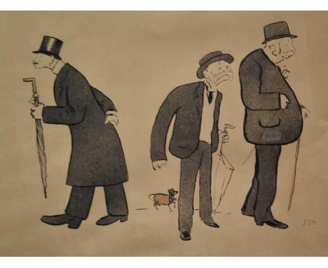 SEM aka Goursat, Georges (1863 1934) Lithograph from Album n.13 - Plate n. 21  M. Le PrÃ¨sident Richard, M.Bischofsheim, M. A
