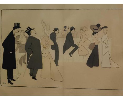 SEM aka Goursat, Georges (1863 1934) Lithograph caricatures from Album n.12 - Plate n. 20 Bar at the Ice Palace  â€œBar Au Pa