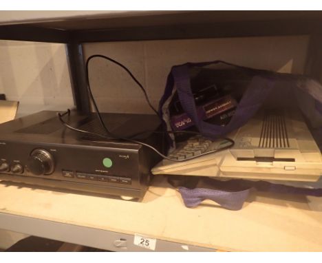 Technics amplifier and Amiga keyboard etc