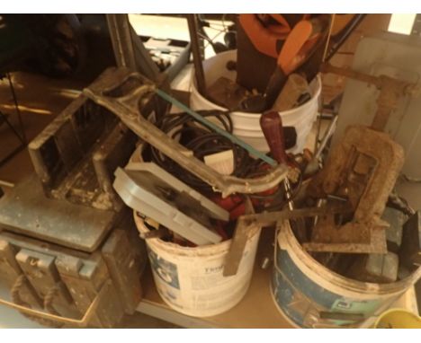 Ammunition box containing tools and a quantity of tools
