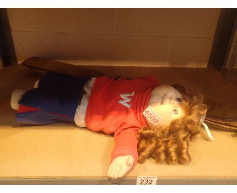 Cabbage Patch Doll and cased pool cue