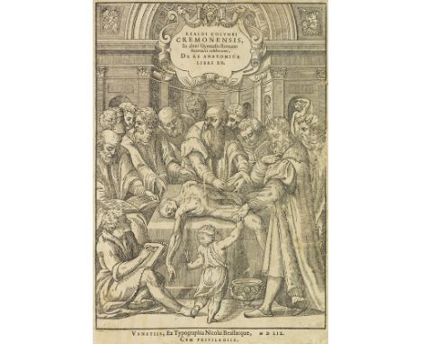 Realdo Matteo Colombo     Der Lungenkreislauf De re anatomica libri XV. Venedig, N. Bevilacqua 1559.  - Erste Ausgabe, zweite