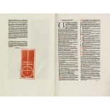 Thomas von Aquin Mit seltener alchemistischer Miniatur Super quarto libro sententiarum. [Johann