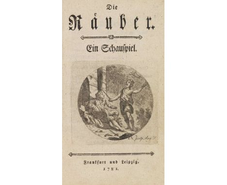 Friedrich Schiller     Die Räuber. Ein Schauspiel. Frankfurt und Leipzig, o. Dr. [Stuttgart, Metzler] 1781.  Seltene erste Au