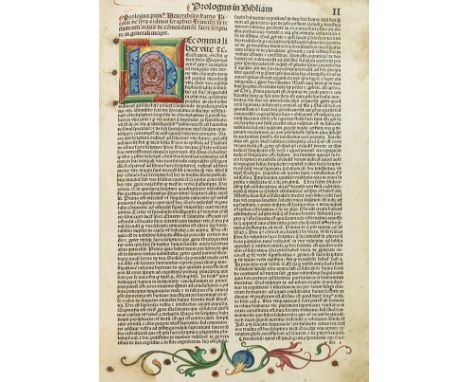 Biblia latina     Bedeutende Bibel-Edition Biblia cum postillis Nicolai de Lyra. 4 Bände. Nürnberg, Anton Koberger 1497 und 1