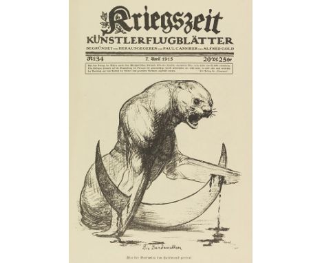 Kriegszeit     Künstlerflugblätter. Hrsg. von P. Cassirer und A. Gold. 65 Nummern in 63 Heften (alles). Berlin, P. Cassirer 1