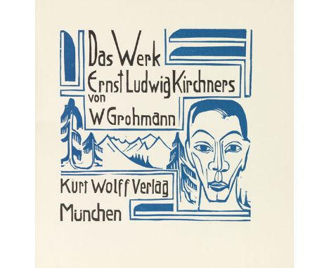 Will Grohmann     Das Werk Ernst Ludwig Kirchners. München, K. Wolff (1926).  Großartiges Künstlerbuch mit Orig.-Holzschnitte