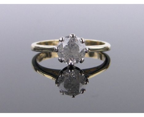 An 18ct gold 1.04ct solitaire diamond ring,size L.