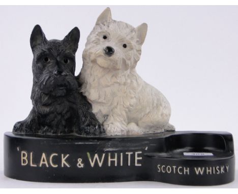 A black and white Scotch whisky bar top advertising stand,length 12".